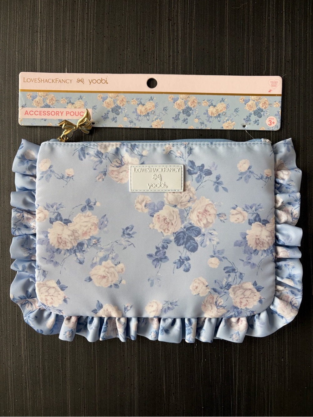 LoveShackFancy x Target Everblooming Rosettes Flat Zip Pouch with Ruffles